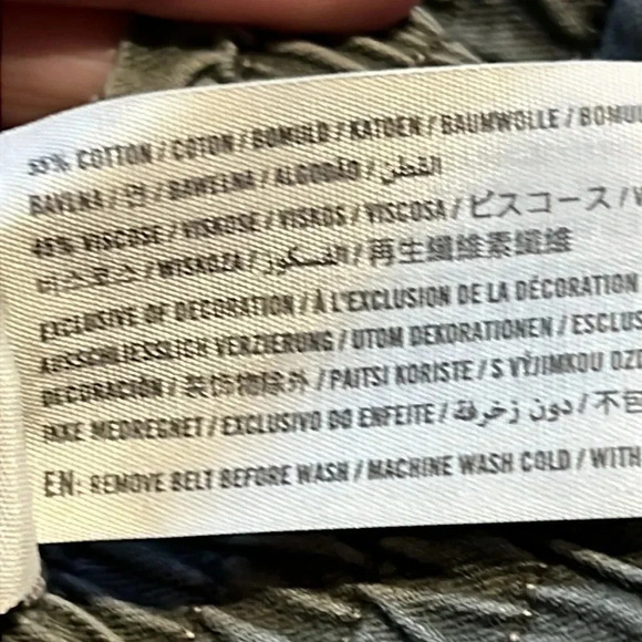 Abercrombie and Fitch women’s army green pants m elastic waist tie front pockets - Picture 7 of 8